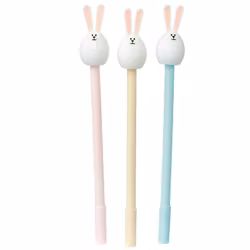 ADOMARALS BUNNY PENS - ROSA - BEIGE - BLÅ 3ST