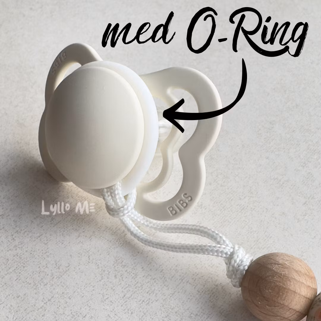 Pacifier holder with name -Truffel/ Cream 1