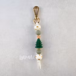 NYCKELRING Pine Tree & Bling /guld