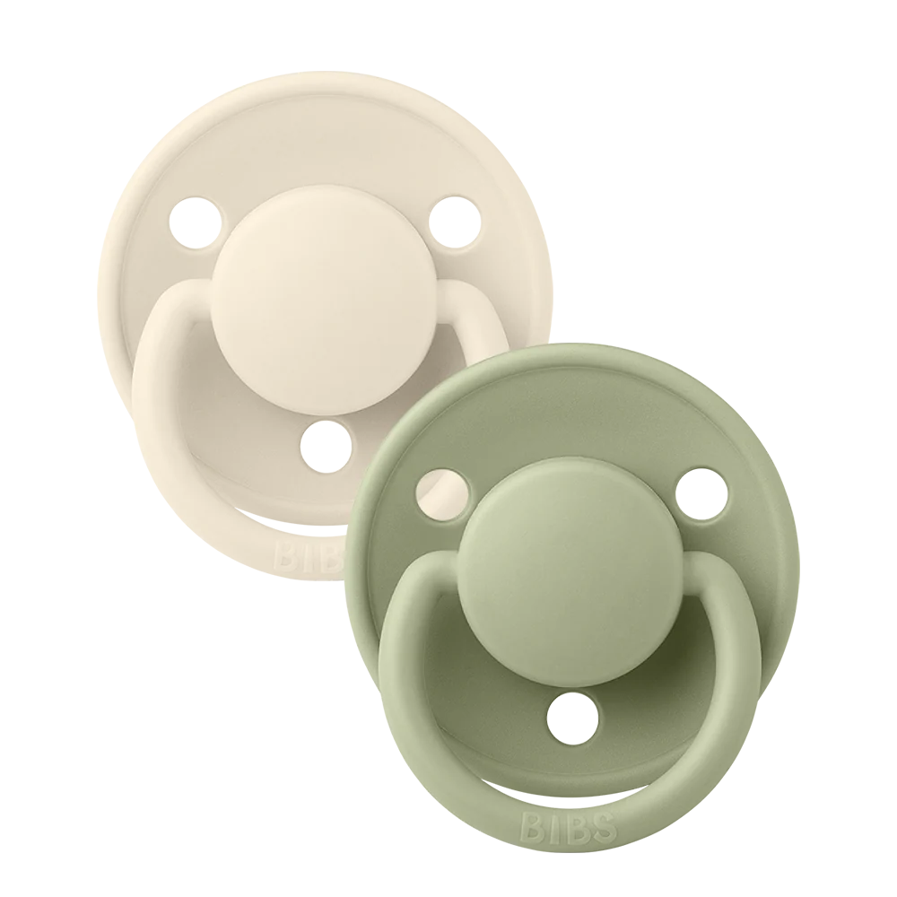 BIBS De Lux Nappar 2-pack - Ivory/Sage (från Nyfödd)