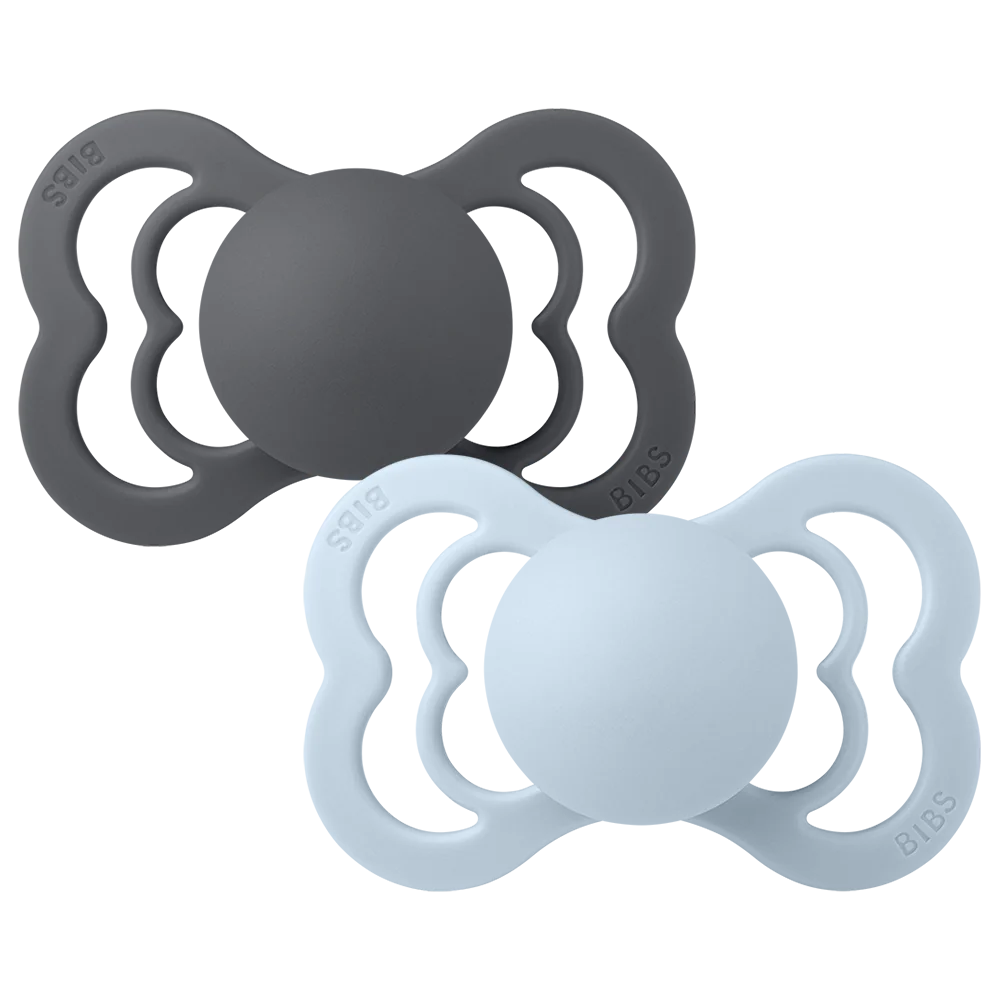 BIBS Supreme  2 PACK strl 2 Iron/Baby Blue