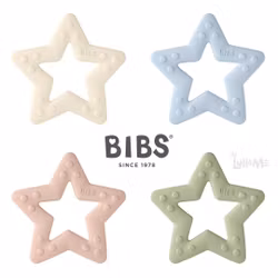 BIBS TEETHING STAR BABY BLUE