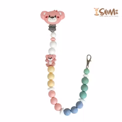 BADGE HOLDER TEDDY pink