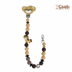 BADGE HOLDER TEDDY beige with horse figure