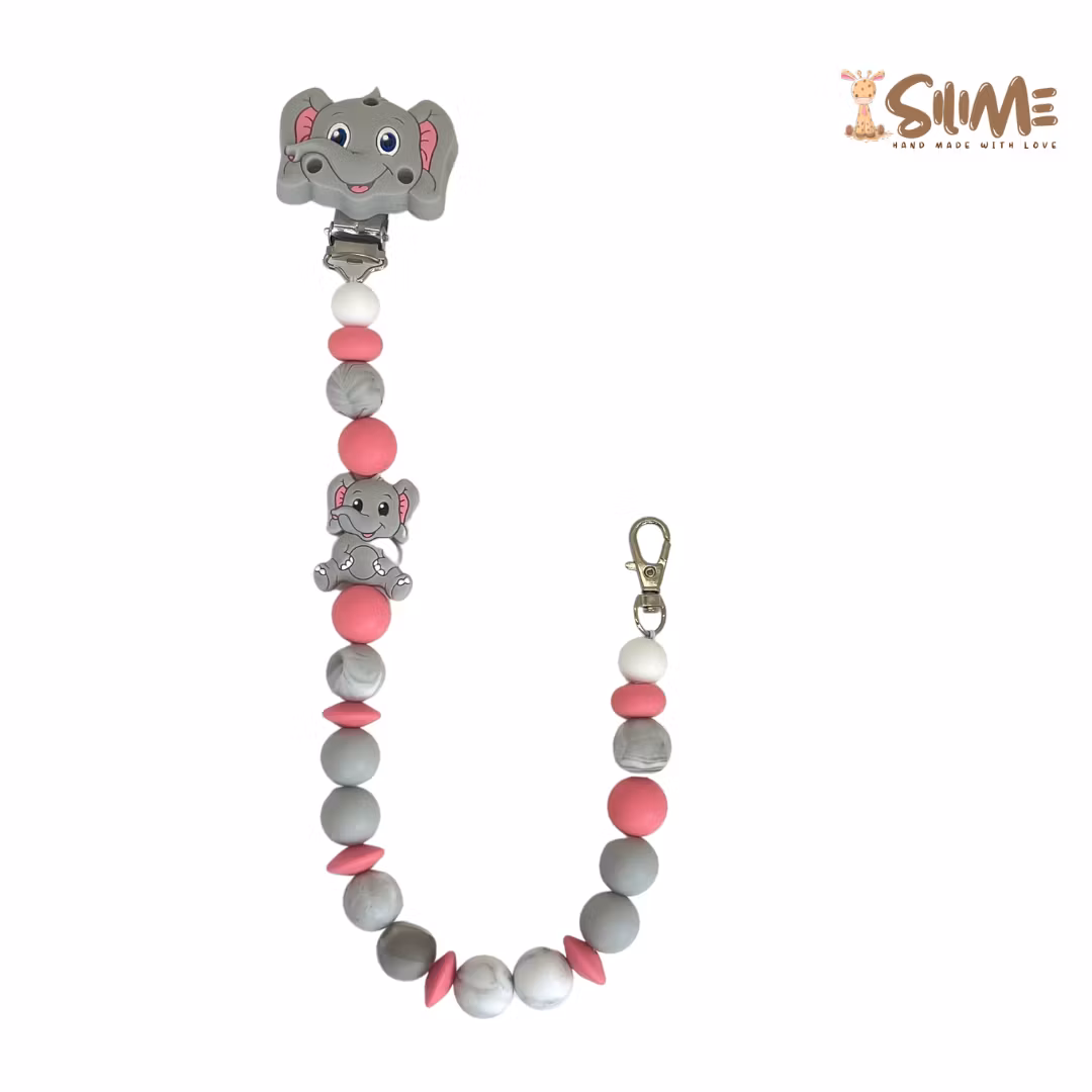 BADGEHÅLLARE med silikon clips -  ELEFANT