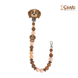 BADGE HOLDER PUPPY CHOCOLATE/ APRICOT