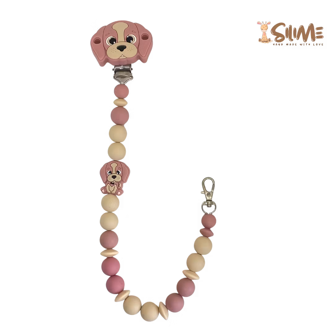 BADGE HOLDER PUPPY rose pink