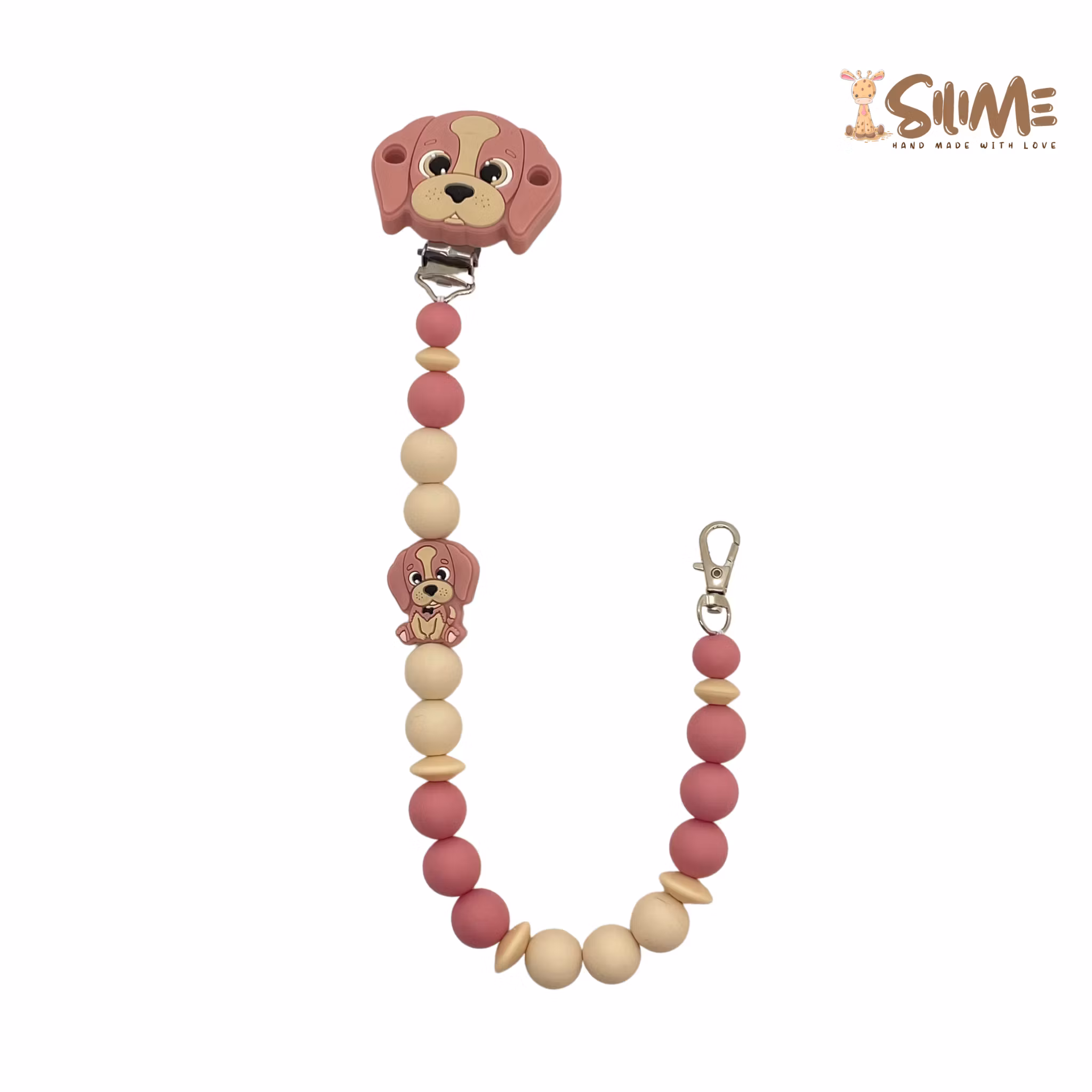 BADGE HOLDER PUPPY rose pink 2