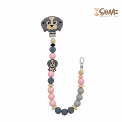 Copy BADGE HOLDER PUPPY grey/pink