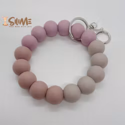 KEY BRACELET with silicone beads mauve/fawn