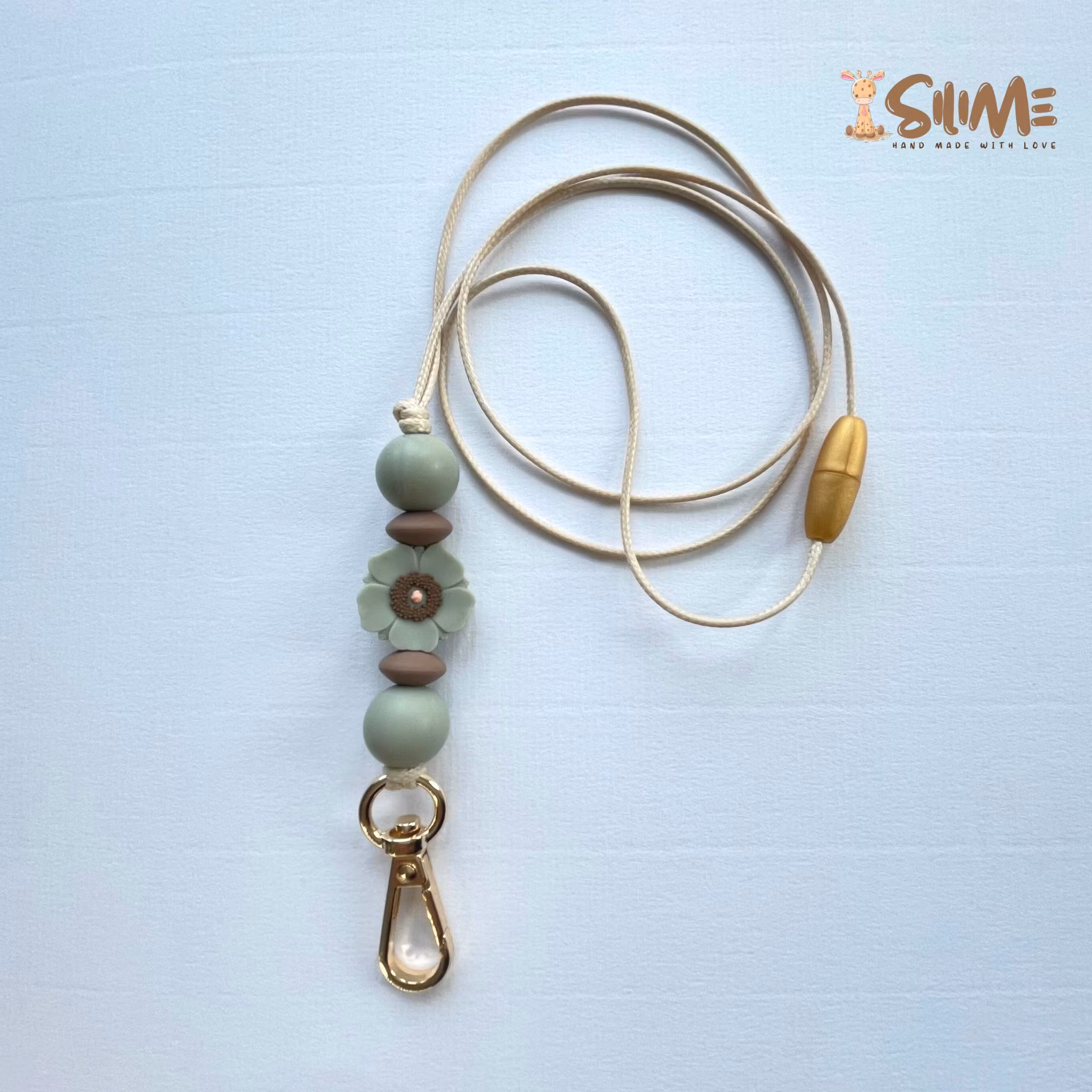 BADGE-KEY NECKLACE POPPY laurel green