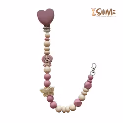 BADGE HOLDER HEART PUPPY pink