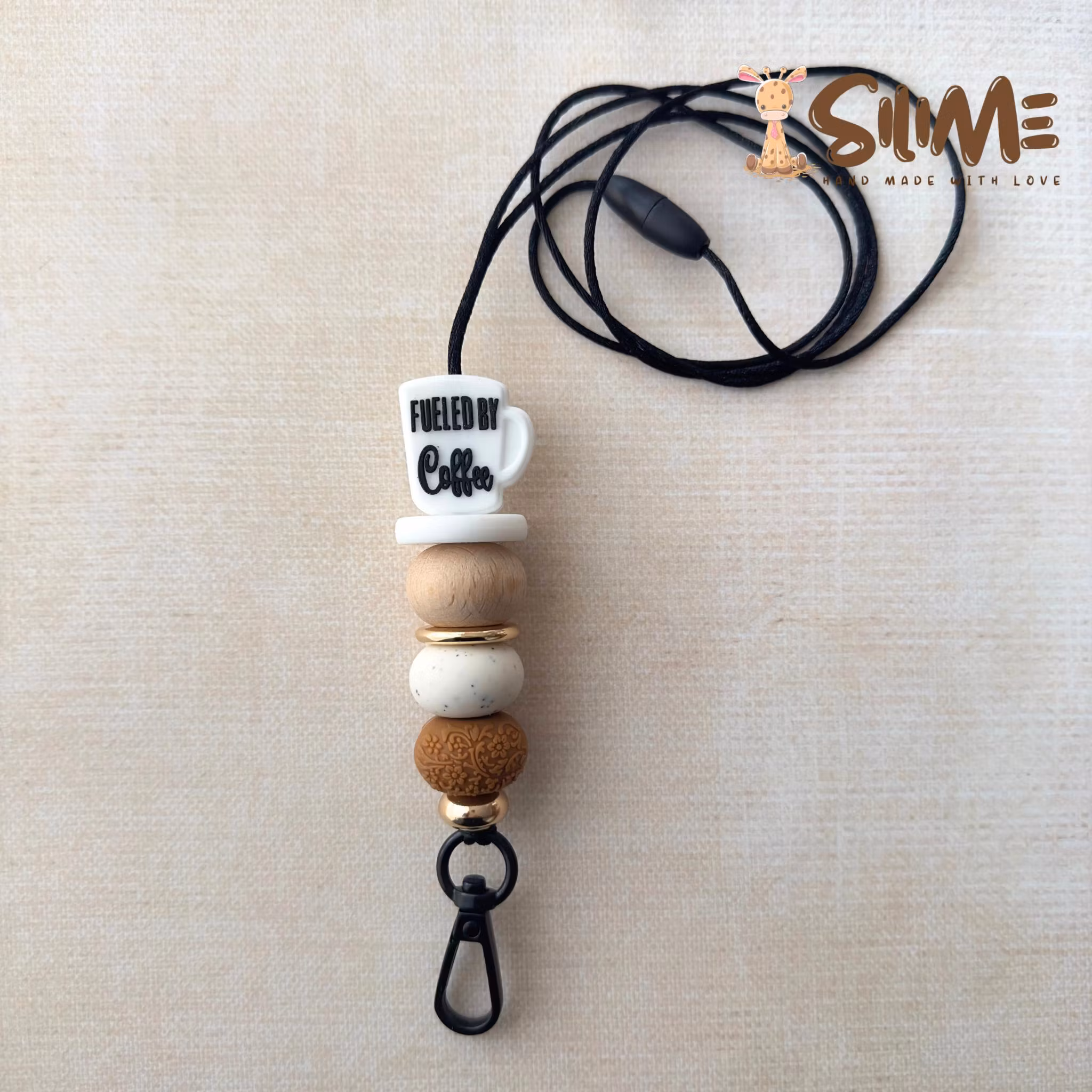 BADGE-KEY NECKLACE fueled by Coffe white