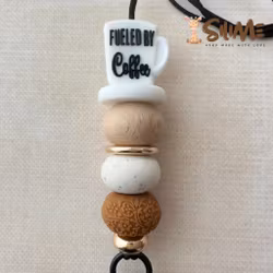 BADGE-KEY NECKLACE fueled by Coffe white