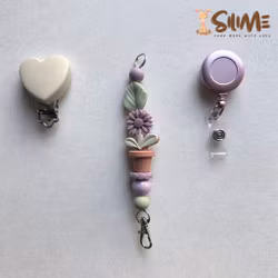 BADGE HOLDER WITH JOJO DAISY MAUVE STARTER PACK
