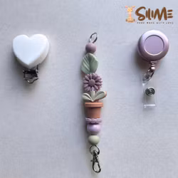 BADGE HOLDER WITH JOJO DAISY MAUVE STARTER PACK