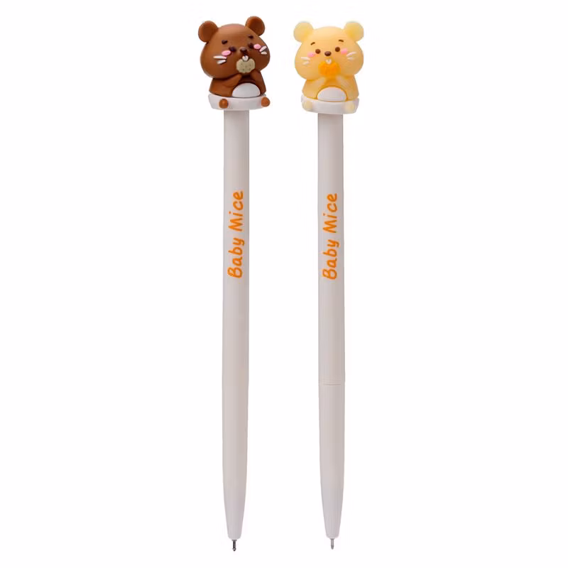 INKREDIBLE  ERASABLE PEN WITH CUTE MOUSE TOP - BROWN 1 ST