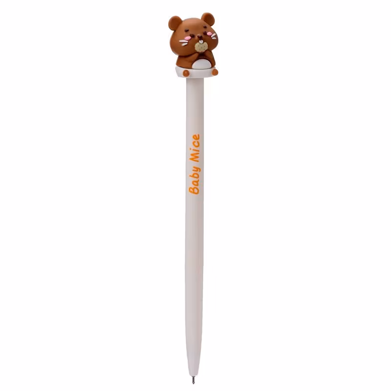 INKREDIBLE  ERASABLE PEN WITH CUTE MOUSE TOP - BROWN 1 ST