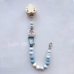 BADGE HOLDER with clips - Rain Boots Ice Blue