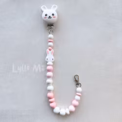 BADGE HOLDER with clips - Honey Bunny White