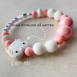 ARMBAND Twist a pet med NAMN White/Pink