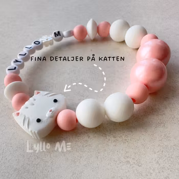 ARMBAND Twist a pet med NAMN White/Pink