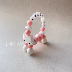 BRACELET Twist a pet with NAME White/Pink