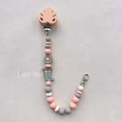 BADGE HOLDER with clips - Rain Boots Laurel Green