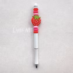 PEN WITH BEADS - Strawberry