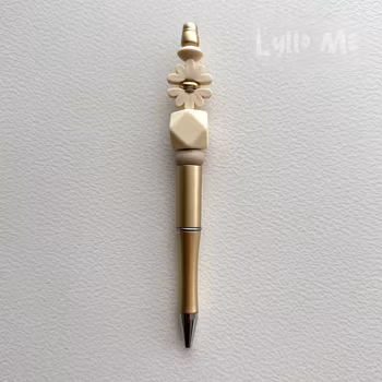 PEN WITH BEADS HALF DAISY
