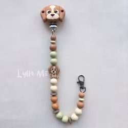 BADGE HOLDER PUPPY chocolate/pistachio