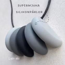 BREASTFEEDING NECKLACE Silimama - "Love you to the moon and back"/ Grey- Black