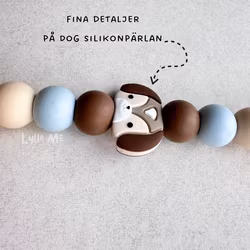 NAPPHÅLLARE - Silikon Dog- Earth Brown /Icy Blue