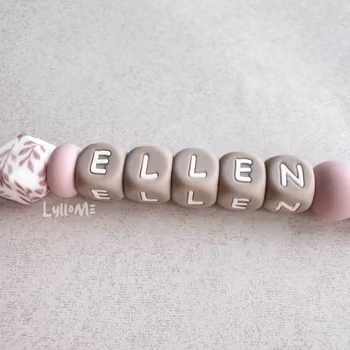 Napphållare med namn -Light old rose/ Taupe