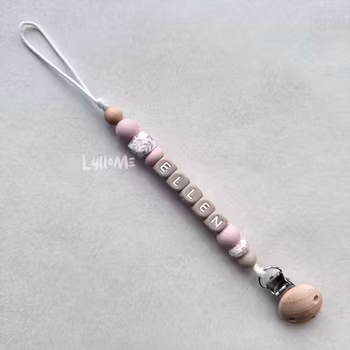Napphållare med namn -Light old rose/ Taupe