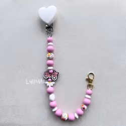 BADGE HOLDER with clips - Peony Pink Bike