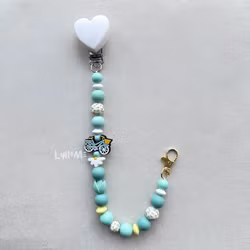 BADGE HOLDER with clips - Mint green Bike