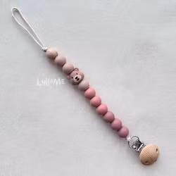 PACIFIER HOLDER - Teddy -Monochrome Rose