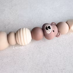 PACIFIER HOLDER - Teddy- Brown / Ivory