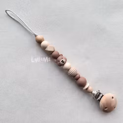 PACIFIER HOLDER - Teddy- Brown / Brown Beige
