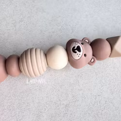 PACIFIER HOLDER - Teddy- Brown / Brown Beige