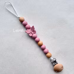 PACIFIER HOLDER - Butterfly- Rose