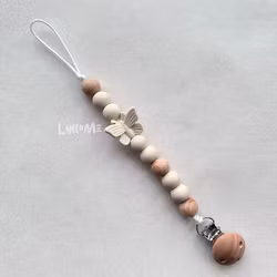 PACIFIER HOLDER - Butterfly- Ivory