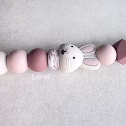 PACIFIER HOLDER - Little Bunny - Old Pink