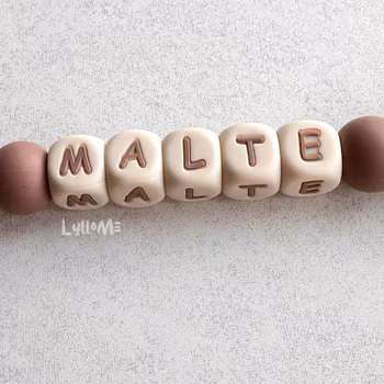 Napphållare med namn Brown/ Beige /WHEAT