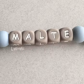 Napphållare med namn Flennelblue-Icy blue /TAUPE