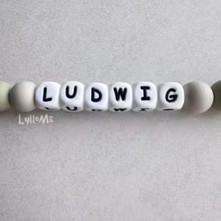 PACIFIER with name Sage/Wool/White max 5 letters
