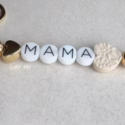 NYCKELRING MAMA- Hjärta Ivory/ alt valfritt namn(max 5 bokstäver)