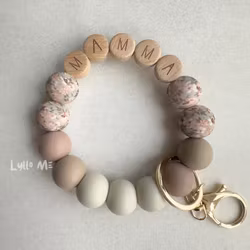 NYCKELARMBAND FLOWERS  Wool/Cappucino MAMMA