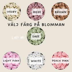 NYCKELRING Valfri text /namn- Puffy Flower  (beställning)